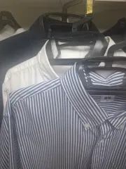 ユニクロ ブロードクロス シャツ XL 白 ネイビー ストライプ