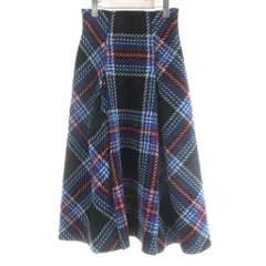 スナイデル SNIDEL ロービングチェックスカート ウール 1 黒 ブラック /AB ■OS