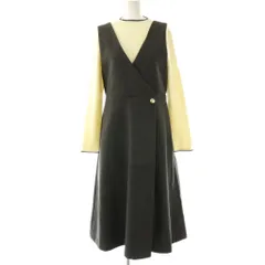 エニィスィス エニシス anySiS 25AW ジャンパースカート × ニット セット セーター リブ ワンピース M アイボリー チャコール /CX ■OS