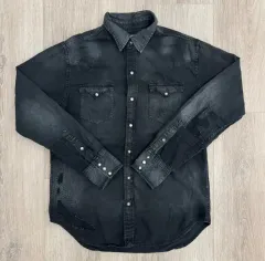 90s ポロラルフローレン ウェスタン デニム シャツ ブラック
