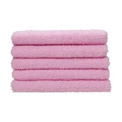 （まとめ）フェイスタオル ピンク 230匁 1パック（5枚） 〔×5セット〕