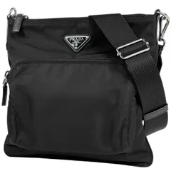プラダ PRADA ロゴプレート ショルダーバッグ ナイロン ネロ(ブラック) 1BH716 レディース 【中古】