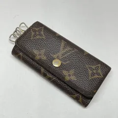 01w-6305 ルイ・ヴィトン LOUIS VUITTON   ミュルティクレ4  モノグラム  4連キーケース 箱あり イニシャル記載あり ブラウン  メンズ   キーケース  M69517  【中古品】