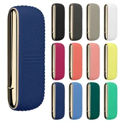 対応アイコスイルマ カバー iluma用の保護シリコンケース 指紋防止 浅い斜め紋収納ケース 汎用交換ケース、iqos (ネイビーブルー)