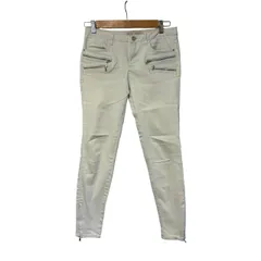 B100 ZARA Z1975 DENIM スキニーパンツ ジップデザイン オフホワイト / アイボリー 38