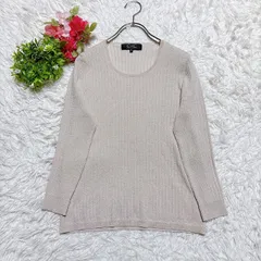 【クードシャンス】 7分袖ニット ラメニット (M) グレージュ系 美品 可愛い