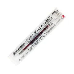 （まとめ）プラチナ 油性ボールペン 替芯（なめらかインク多色用） 0.5mm 赤 SBSP-80S-（EF0.5）#2 1本 〔×50セット〕