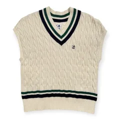 VAN JAC Shower CLUB ヴァンヂャケット ケーブル編み チルデン コットン ニット ベスト サイズ F /レディース