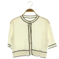 ナチュラルビューティーベーシック NATURAL BEAUTY BASIC 五分袖カーディガン ニット ライン FR ホワイト /MY ■OS ■ECB001