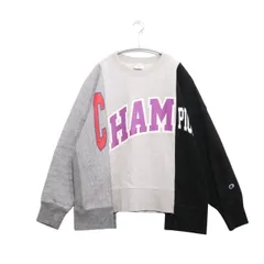 【中古A】CHAMPION チャンピオン S メンズ スウェット 再構築 Reverse Weave Sweatshirt リバースウェーブ 裏起毛なし C8-Q004 グレー 黒 中古A 古着