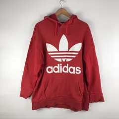 adidas トレフォイルオーバーサイズドフーディー メンズ O レッド 3132202602250008