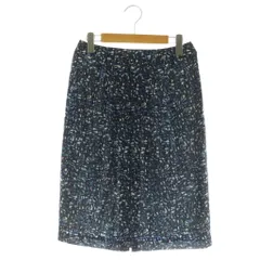 ダックス DAKS 総柄スカート タック 38 ネイビー /MY ■OS ■ECC001