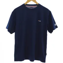 フィラ FILA Tシャツ スポーツウェア L 紺 ネイビー クルーネック ロゴ刺繍 半袖 /GG ■GY58