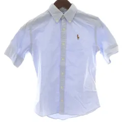 ラルフローレンスポーツ RALPH LAUREN SPORT シャツ 150/80A ライトブルー 半袖 ボタンダウンカラー ロゴ刺繍 /GG ■GY58