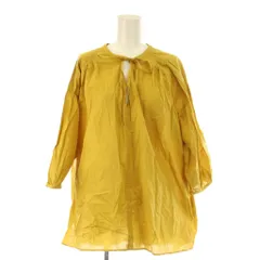 オペークドットクリップ OPAQUE.CLIP シャツ ブラウス カットソー M 黄 イエロー 無地 長袖 紐結び /LP ■ECD001