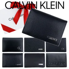 カルバンクライン Calvin Klein カードケース 名刺入れ ギフトボックス付き CK ロゴ レザー 本革 二つ折り パスケース カードホルダー ブラック 大人気