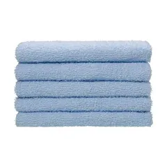 （まとめ）フェイスタオル ブルー 230匁 1パック（5枚） 〔×10セット〕