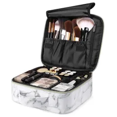 新品 プロ用 メイクボックス Luxspire コスメボックス メイクブラシバッグ 化粧ポーチ コスメポーチ メイクポーチ 仕切り 持ち運び 防塵 收納 置き方調整可能 通勤・出張・旅行用 機能的收納 大容量 置き方が調整できる 衝撃吸収 化粧品収納 収納ケー
