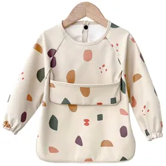 新品 [GoUseGo] お食事エプロン 長袖 ベビー 食事用エプロン 女の子 洗える 袖付き 離乳食エプロン 防水 食事スタイ 赤ちゃん エプロン 幼児 1歳 2歳 3歳 4歳 5歳 6歳 スモック 子供 キッズ 保育園 幼稚園 入園準備