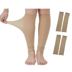 [sunayama] 【同色２足組み】薄熱 薄いのに発熱するからあたたかい レッグウォーマー 寒さ対策 冷房 冷房対策 消臭【日本製】 (ベージュ２足セット) 2512US-80-2P 0