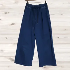 A1177 ジーユー GU カジュアルパンツ ズボン(M) 青 無地 綿/コットン ウエストゴム