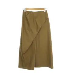 ミラオーウェン Mila Owen ロングスカート アシメフロント 1 茶 ブラウン /AH20 ■ECD001