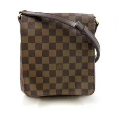 LOUIS VUITTON ミュゼットサルサ  ダミエエベヌ ダミエエベヌ レザー×PVC ブラウン ショルダーバッグ ゴールド N51300