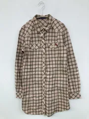 BURBERRY BLUE LABEL バーバリーブルーレーベル シャツ/ブラウス 38 ベージュ コットン チェック柄 ワンポイント 長袖 ロング丈 レギュラーカラー