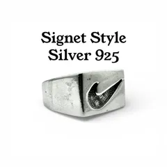 【抜群の存在感】ストリート Silver 925 刻印 Design Ring シルバー デザイン リング 18.5号 19号 大ぶり ワイド クラシック メンズ