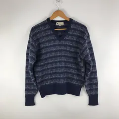 Aquascutum Vネックボーダーニットセーター ネイビー L 3132202602250019のサムネイル