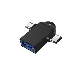 OTG変換アダプタ 3in1 Type-C/Micro-B to USB-A 3.0 5Gbps 高速データ転送 アルミ合金 軽量 外付けHDD キーボード Android対応