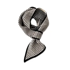 [LumiSyne] ファッション ニット スカーフ スキニー レディース 冬用 通すだけ レトロ ダイヤモンド チェック アルファベット柄 狭い ロング ネッカチーフ暖かい スカーフ 襟 0