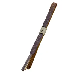 【美品】 帯締め 優品 幾何学 金糸 茶色 正絹 和装小物  【中古】