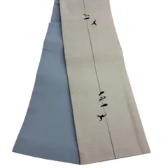 【美品】半幅帯 優品 燕 白 綿 【中古】