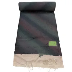 反物 優品 羽尺 羽織 和装コート 地紋 花唐草 ぼかし 灰色 正絹 【中古】