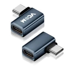 VCOM 2PACK USB4 90度USB-C変換アダプター 80Gbps・240W急速充電対応 8K@60Hz映像出力 Thunderbolt5/4/3対応 USB Type-C L字型延長アダプタ 2個セット MacBook/スマホ/タブレット用