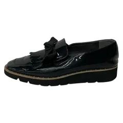 DIANA(ダイアナ) ローファー 24 レディース - 黒 リボン/フリンジ/パンチング レザー