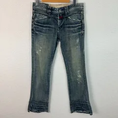 00s MARITHE + FRANCOIS GIRBAUD マリテフランソワジルボー デニムパンツ ダメージ加工 インディゴ Sサイズ レディース 古着 Y2K ストリート