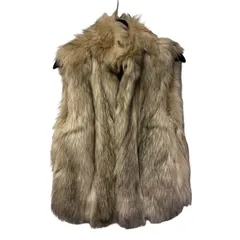 B100 TOPSHOP トップショップ フェイクファーベスト エコファー ジレ ベージュ US2（S相当）