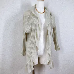 美品【アリスバーリー】カーディガン　ニット　セーター　aylesbury　ベージュ　LL　XL　フリル  チュニック 羽織 レース Y2K　フェアリーグランジ 森ガール 平成ギャル パンク系 アーカイブ 小悪魔