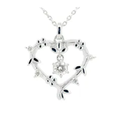 ヨンドシー ハートモチーフ ダイヤモンド ネックレス 4℃ K18WG(18金 ホワイトゴールド) 質屋出品