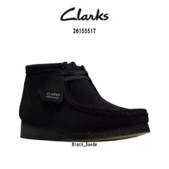 CLARKS(クラークス)ワラビーブーツ アンクルブーツ スエード スタンダード シューズ ハイカット レースアップ ブラック メンズ WALLABEE BOOT 26155517