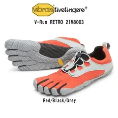 Vibram FiveFingers(ビブラムファイブフィンガーズ)メンズ 五本指 シューズ トレーニング ランニング レトロ グレー レッド V-Run RETRO 21M8003のサムネイル