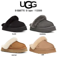 UGG(アグ)レディース ディスケット ムートン スリッパ スリッポン シューズ 厚底 プラットフォーム シープスキン スエード サンダル W DISQUETTE 1122550