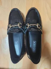 ブラックエナメル レディース ローファー シューズ 出品