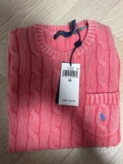 (新品) ポロ ラルフローレン ウィメンズ ケーブル編み 半袖ニット ローズ XS