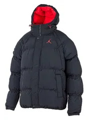 [ナイキ] Jordan ジョーダン パファー 中綿厚手ダウンジャケット US-Mサイズ(170-180cm) 国内正規品 DQ7348 ブラック/ファイヤーレッド 