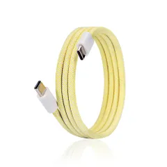 USB-C & USB-C ケーブル 1ｍ イエロー マグネット タイプC 充電ケーブル 60W PD対応 急速充電 高速データ転送 磁気 巻きつき防止 断線防止 iPhone 15、MacBook Pro、Matebook、iPad、Xperia、 ...