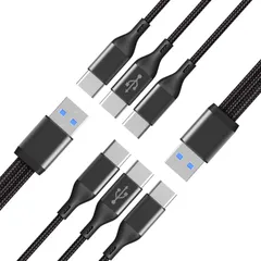 【2本セット 0.5m+1m】 3in1 USB Type-C ケーブル USB A to USB C ケーブル ナイロン編み 3A急速充電 USB-A コード 高速データ転送 Galaxy Sony Xperia Huawei Oppo Andro ...