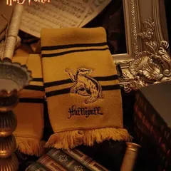 ハリーポッター　ハッフルパフ　黄色　イエロー　マフラー　防寒　おしゃれ　コスプレ　お出かけ　冬